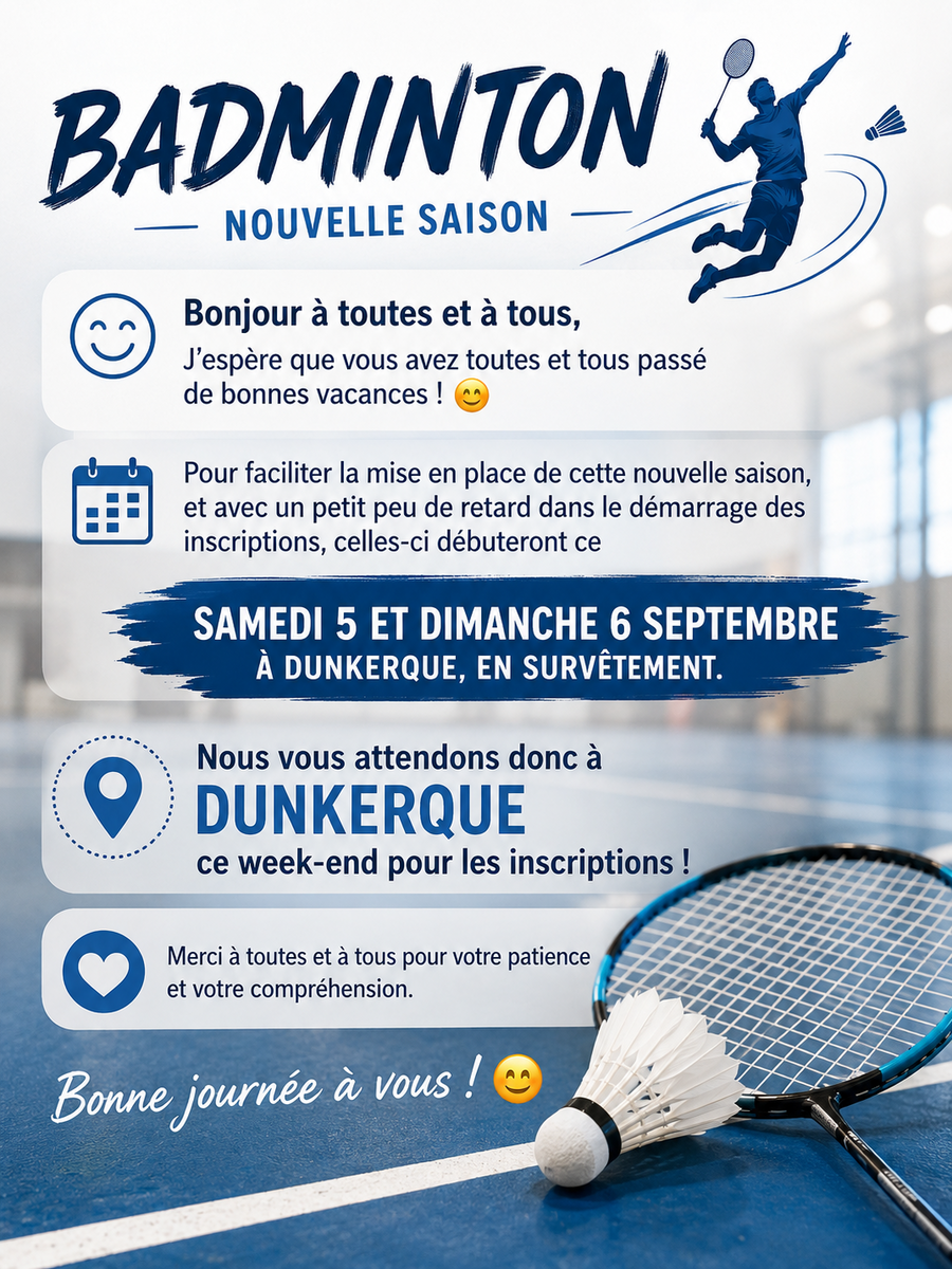 Adhésion saison 2026 - 2027